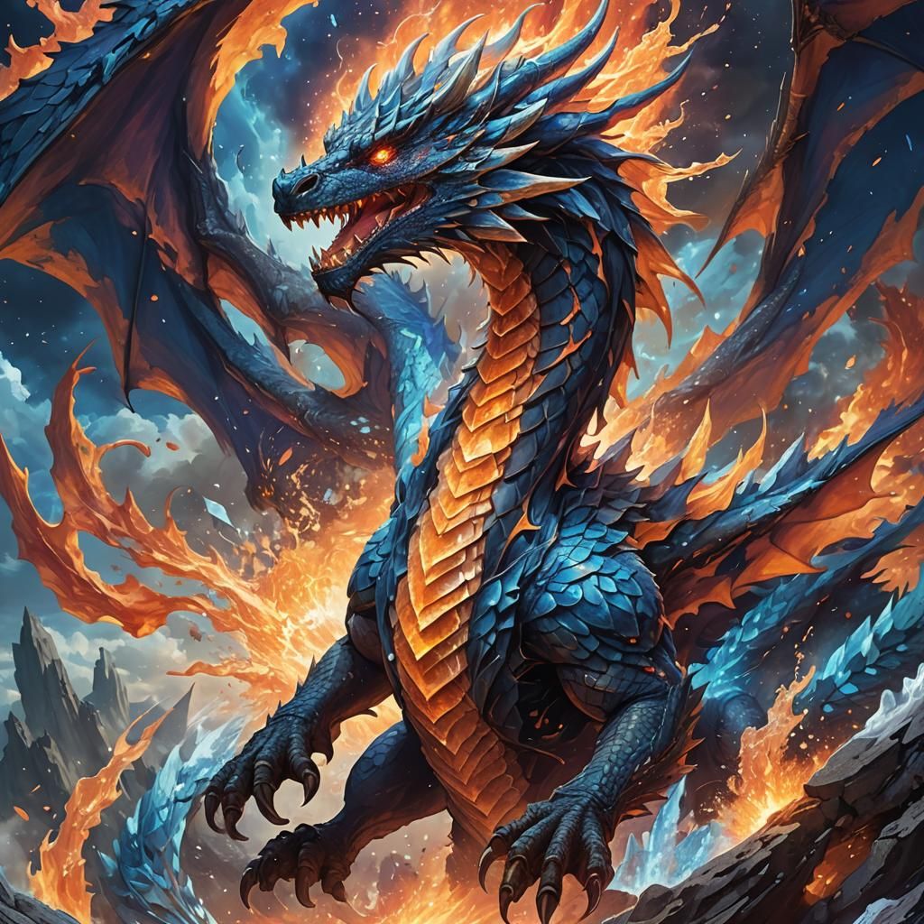 Crystal Dragon Shatters Sky in Cinematic Concept Art