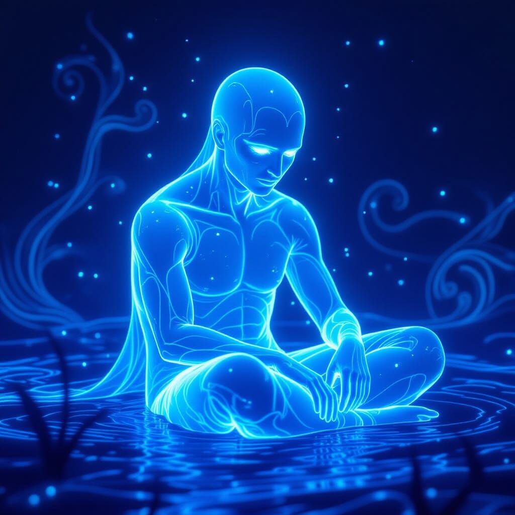 Bioluminescent Being with Swirling Patterns