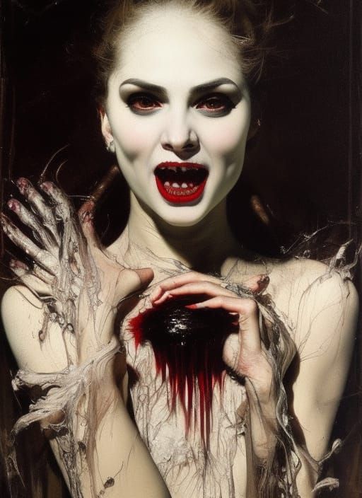 Vampire Portrait in Romanticism Style