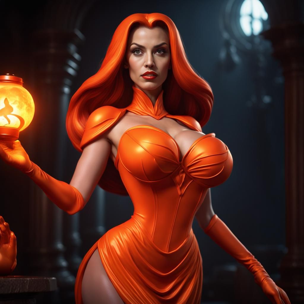 Jessica Rabbit: Powerful Orange Lantern Concept Art