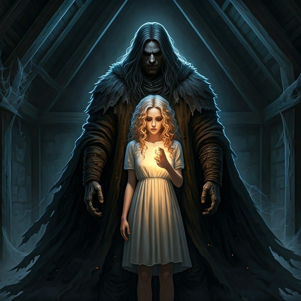 The Dark Guardian of Slumber in a Haunting Gothic Landscape