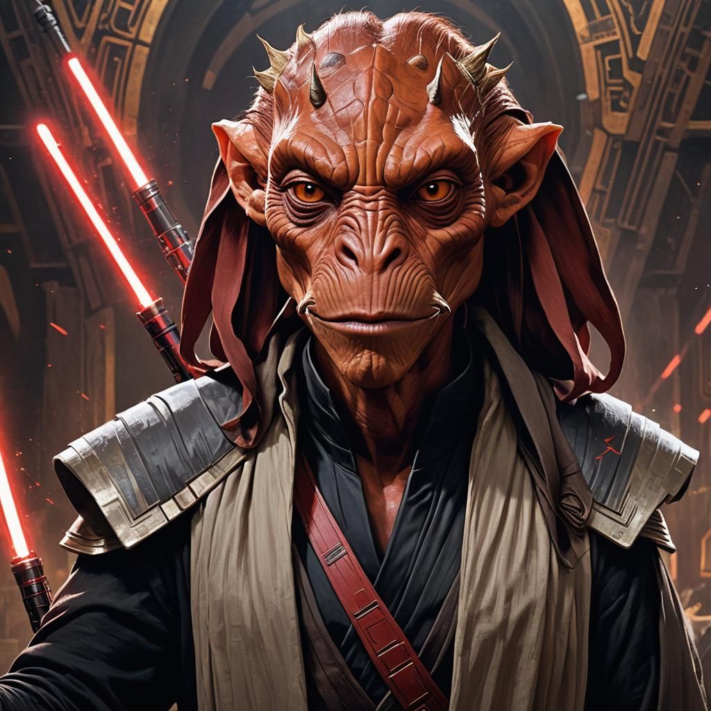 Darth Jar Jar Binks as Eerie Sith Lord Portrait