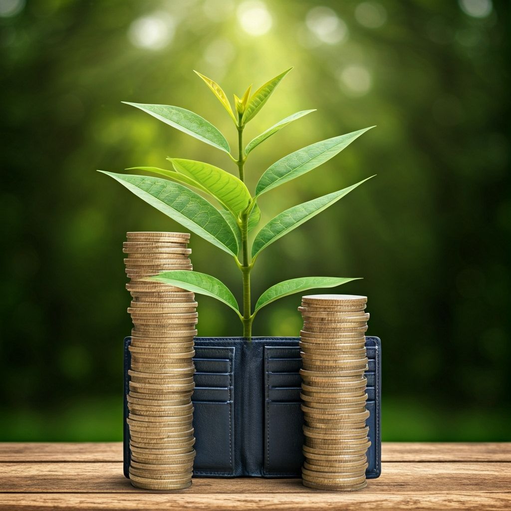 Money Tree Sprouting From Wallet Concept