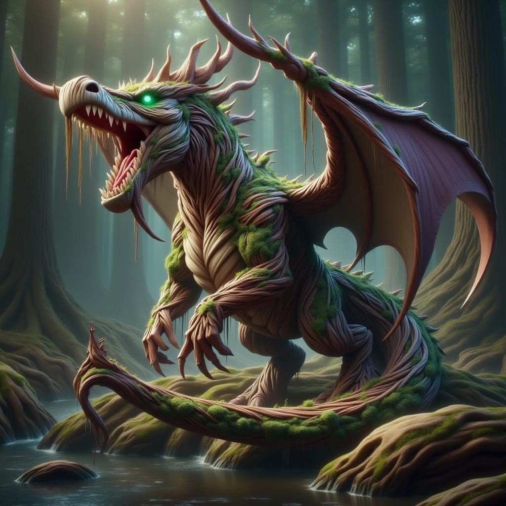 Adorable Scaled Dragon: Majestic Oil Painting