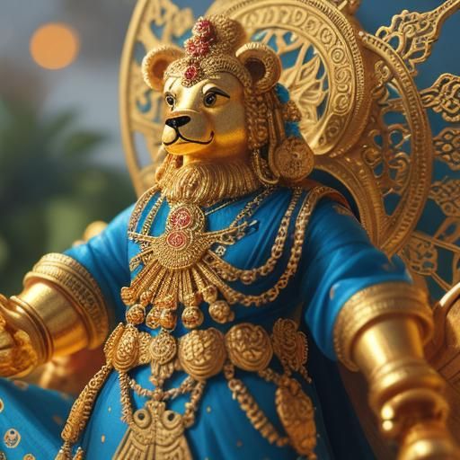 Mythological Teddy Bear in Indian Setting