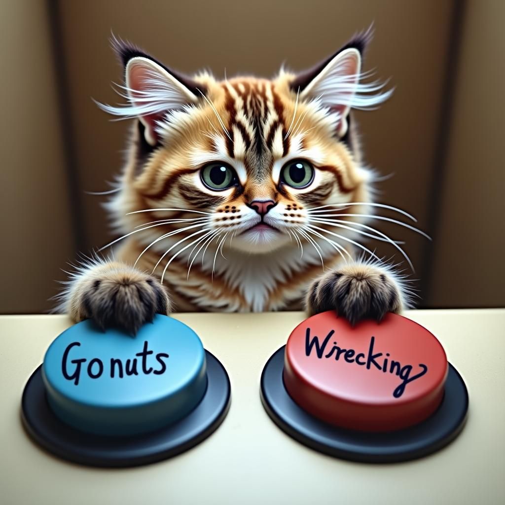 Anxious Cat and the Buttons of Decision