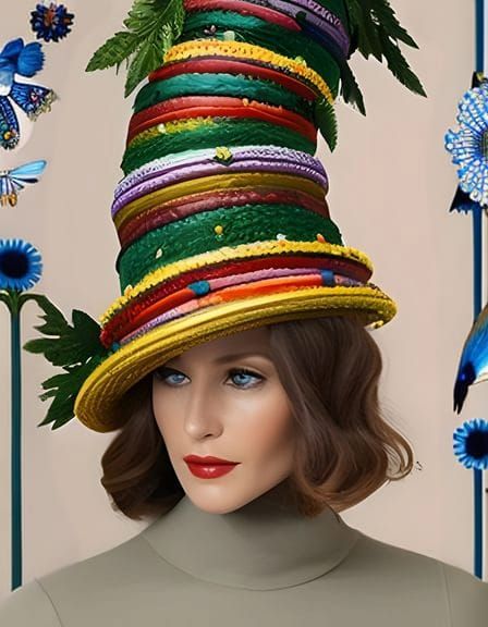 Bluebirds and Daisies in Detailed Fairycore Style