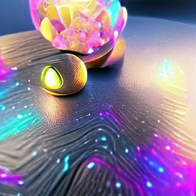 Golden Orb Floating in Space