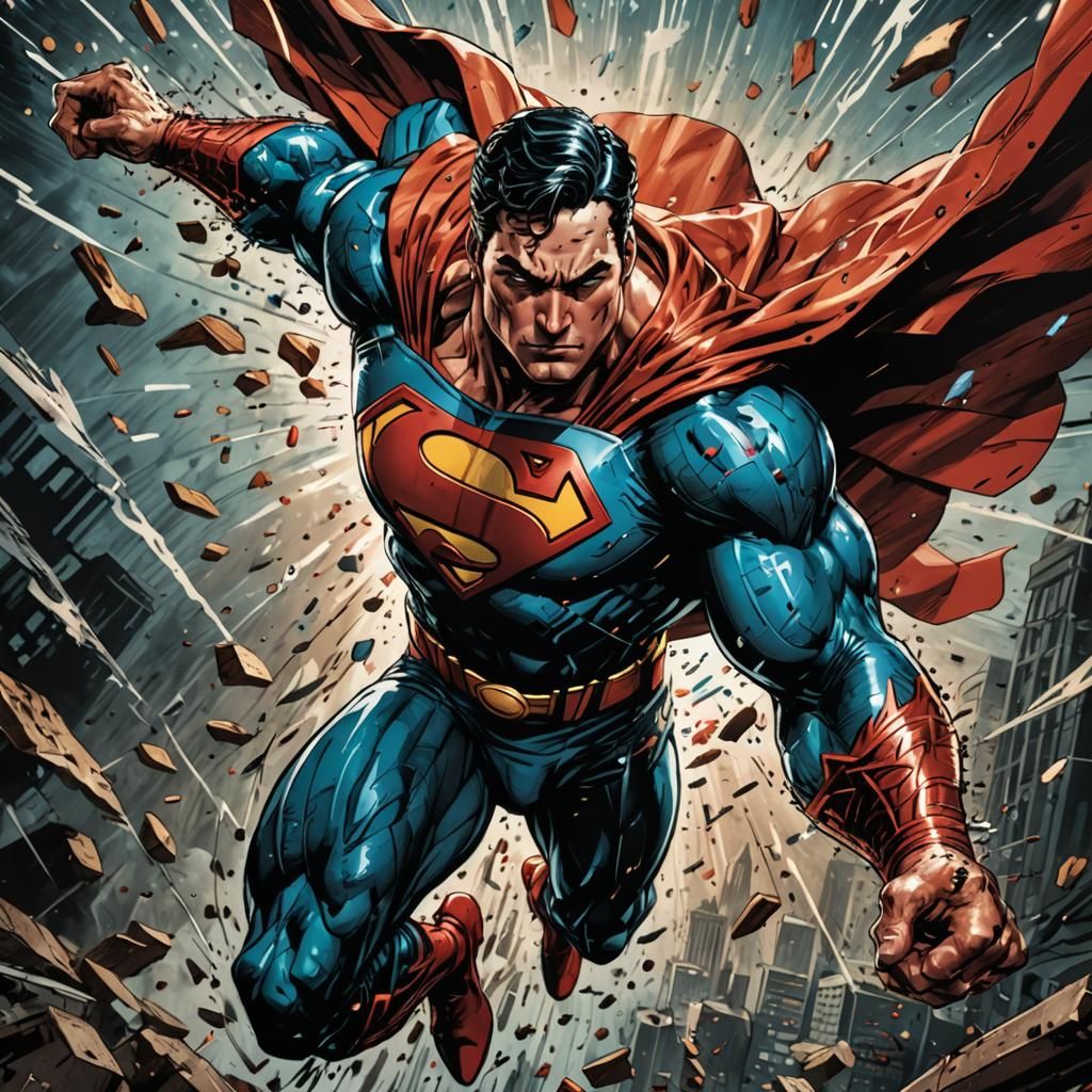 Hyperrealistic Superhero Comic Book Art