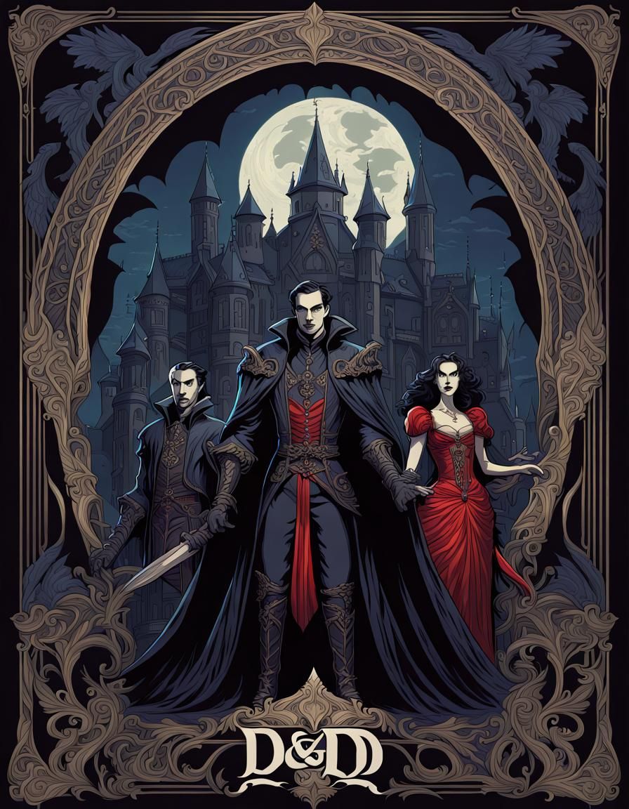 Dark Fantasy Ravenloft Movie Poster in Art Nouveau Style