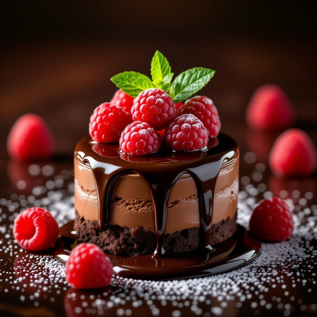 Decadent Chocolate Mousse Dessert Close-Up