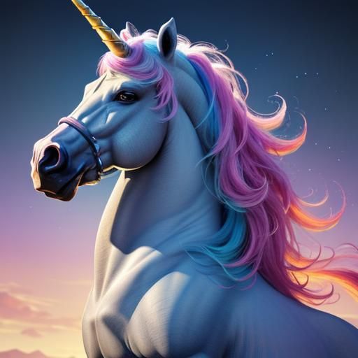 Mystical Unicorn in Hyperrealistic Splash Art