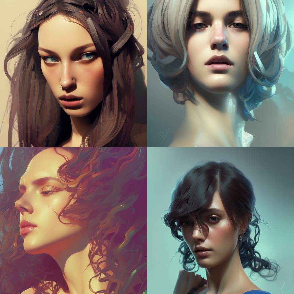 Beautiful Woman Portrait in Artstation Style