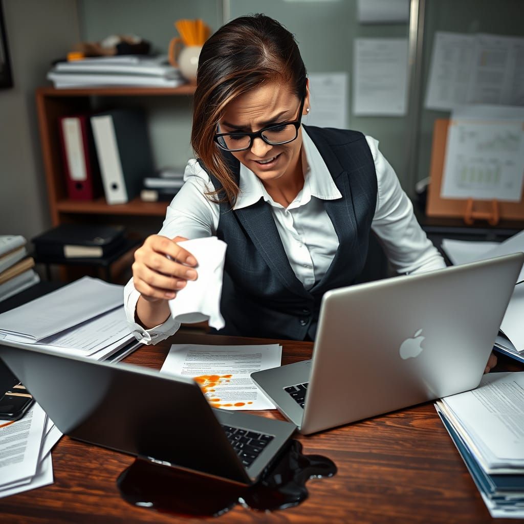 Secretary's Coffee Spill Catastrophe in Office