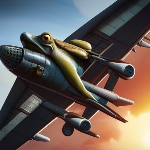 WWII Frog Pilot in Bomber Plane: Detailed Matte Painting