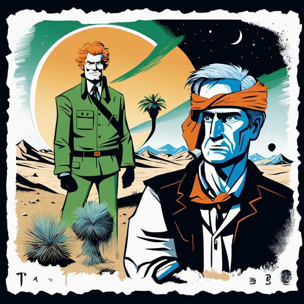 FlintsDunes: A Spice-Age Family in Graphic Novel Style