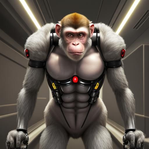 Bionic Monkey: AI Generated Image