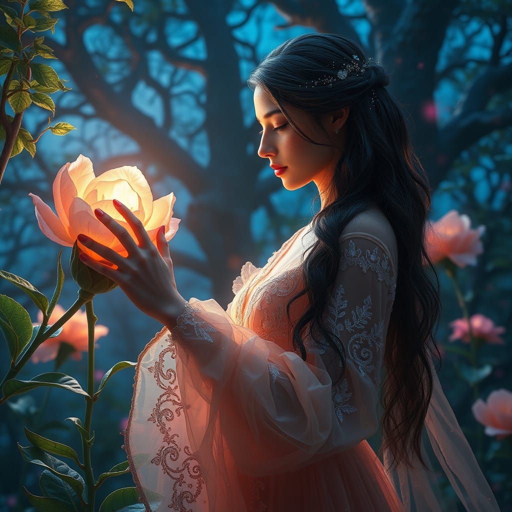 Love's Gentle Radiance in an Ethereal Garden