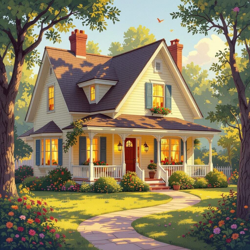 Sun-Drenched House Radiates Warmth and Family Love