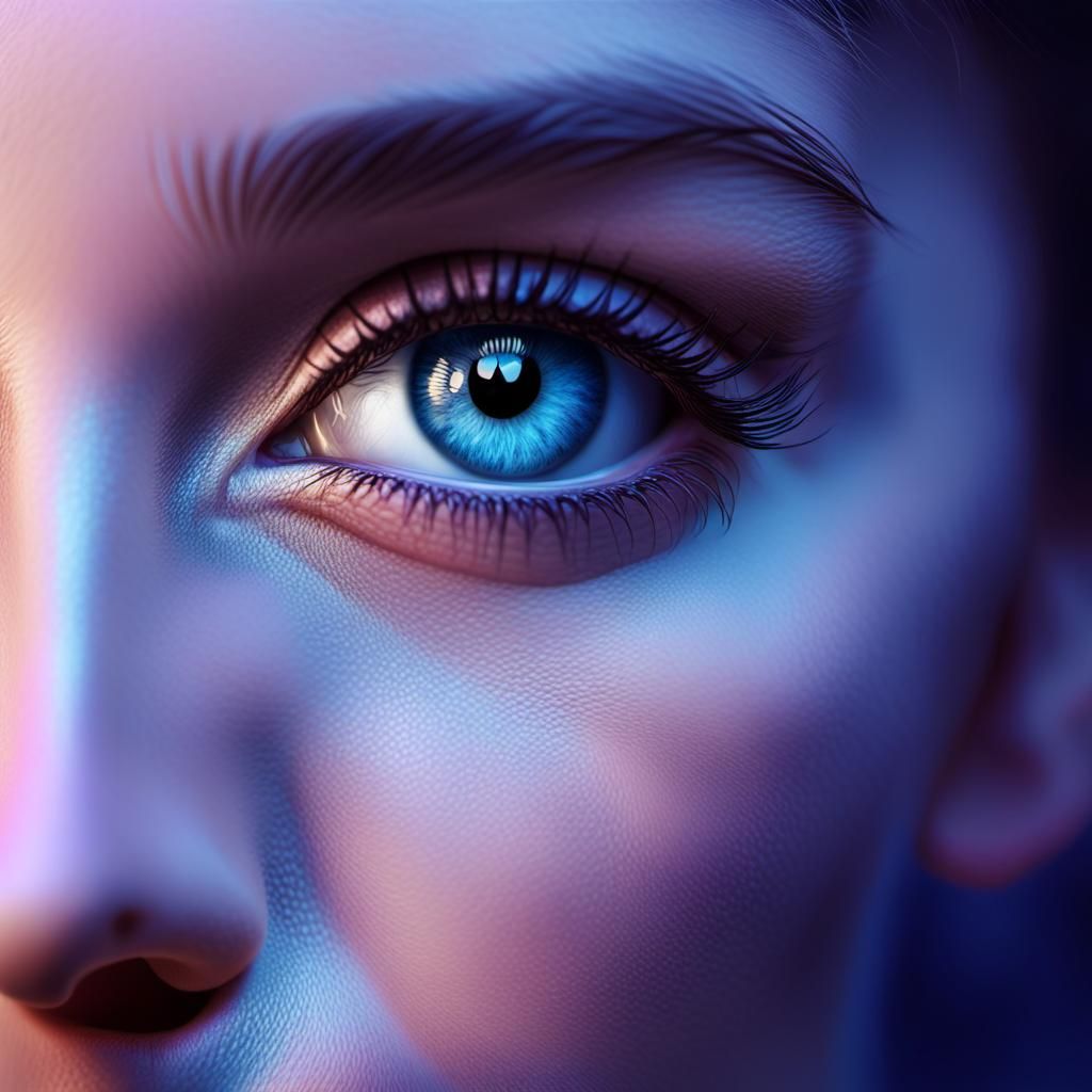 Dreamy Portrait of Sleepy Person in Digital Painting