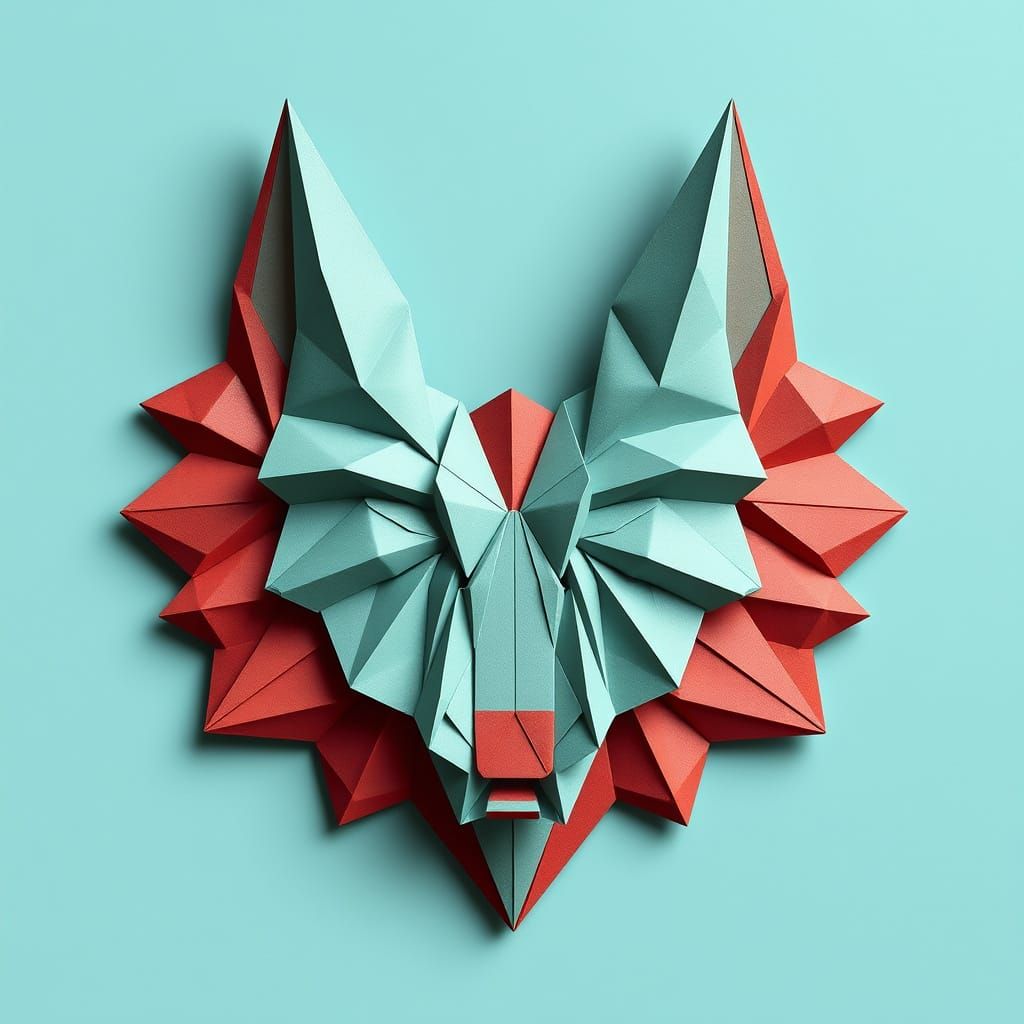 Modern Origami Art Digital Rendering