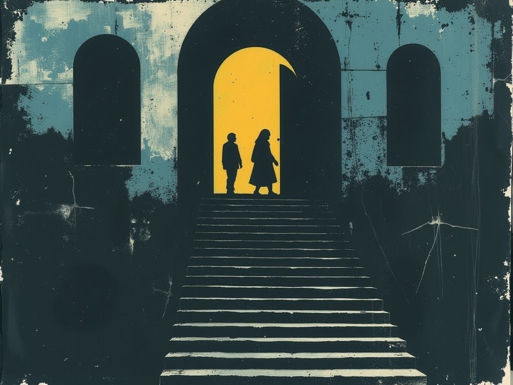 Surreal Stairway to Nowhere: Dystopian Dreamscape