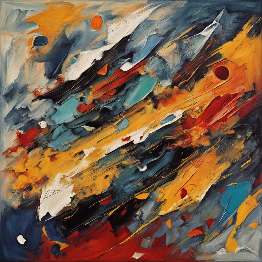 Melting Geometric Forms in Vibrant Fauvist Palette