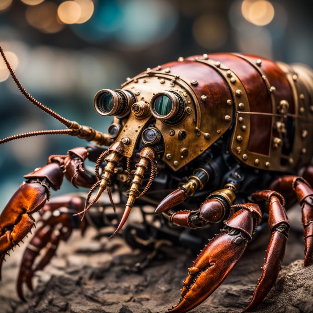 Steampunk Lobster in Sharp Focus