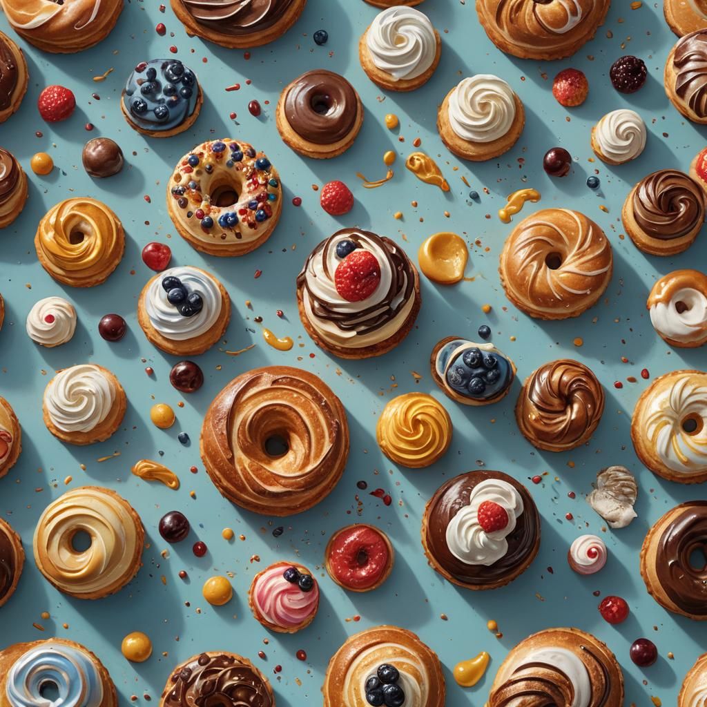 Hyperrealistic French Bakery Display as Splash Art