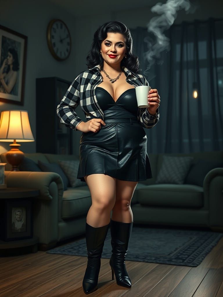 Gothic Beauty in a Smoky 50s Style Portrait