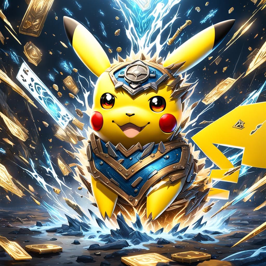 Pikachu Pokemon Card in Detailed Matte Style