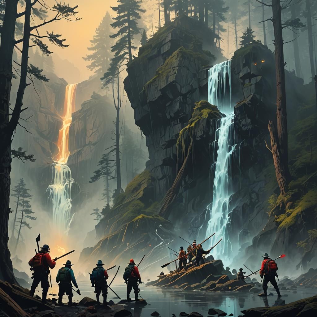 Sailors and Lumberjacks in Misty Forest