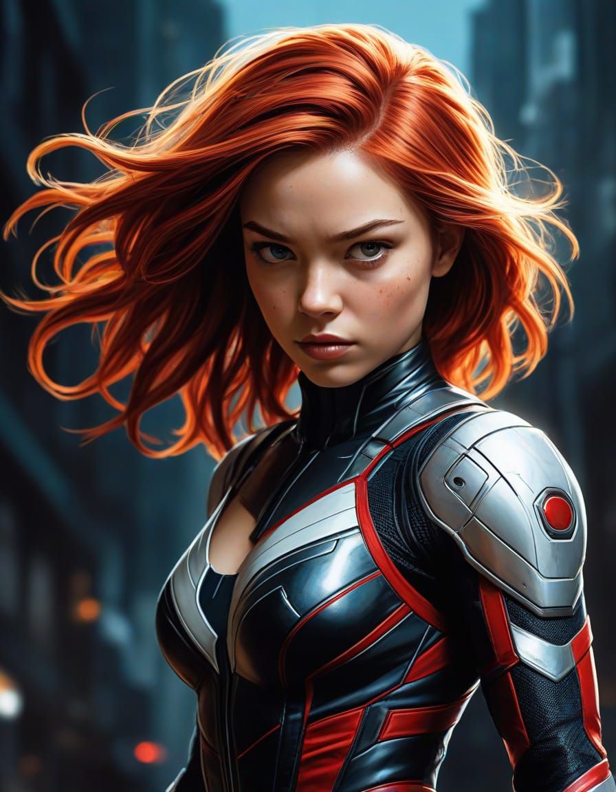 Marvel's Rogue in Cinematic Style with White Streaks