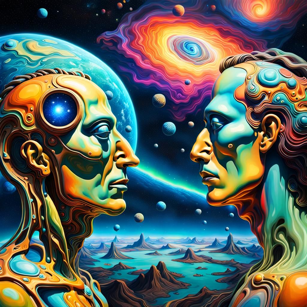 Androids Share Intelligence in Psychedelic Galaxy Dream