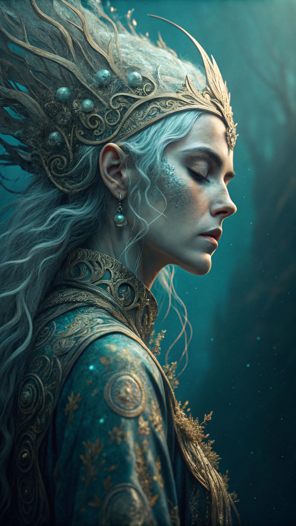 Elven Maiden in Dark Fantasy Manga Style