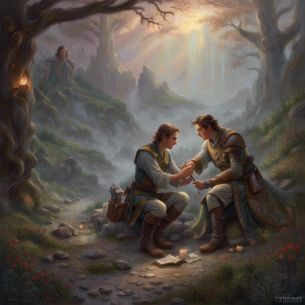 Eruadan and Aeglironion [The Splint]  Part 1 : "Alright, so give me your arm we'll pretend it's broken." "Alright" "so y...