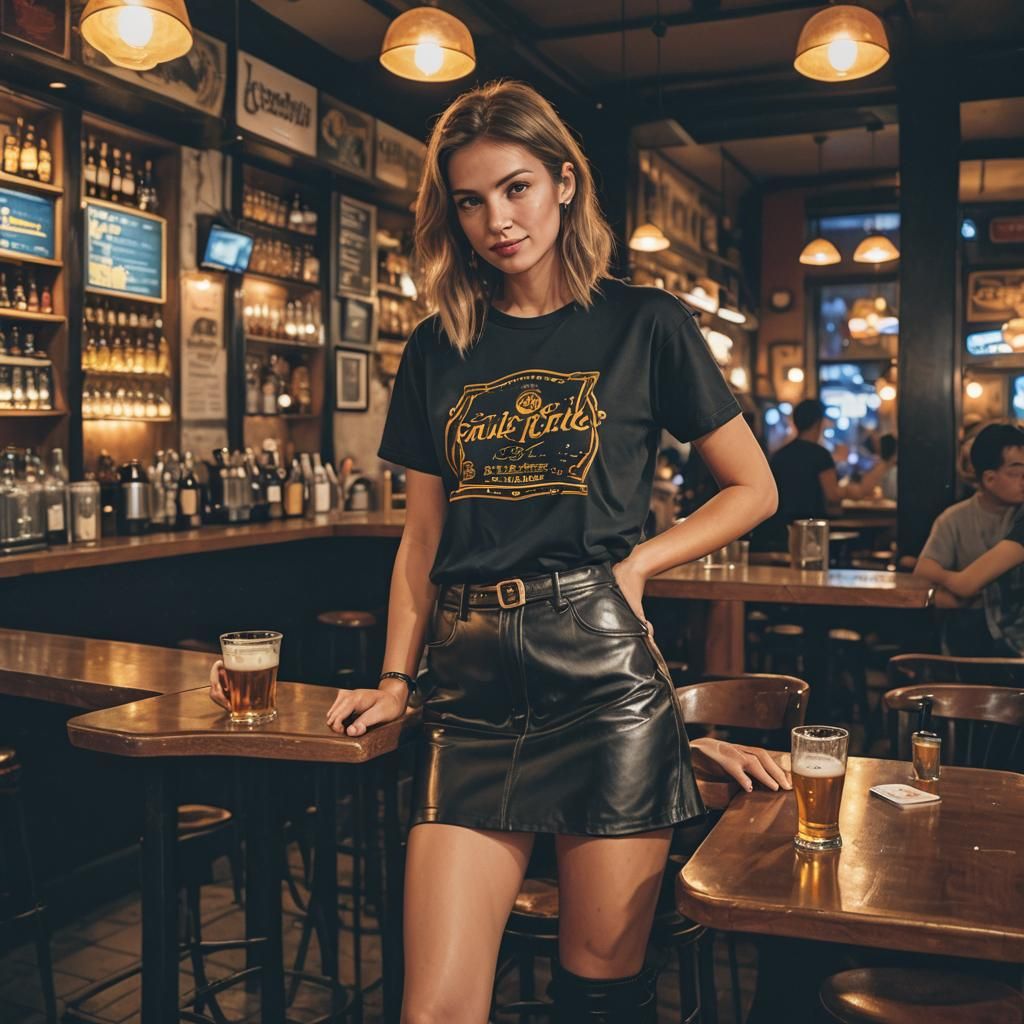 Woman in Coffee Shop at Night