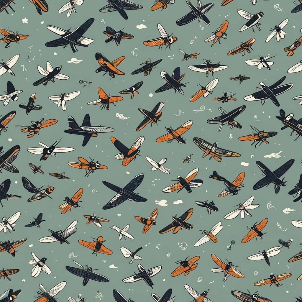 AI-Generated Image of Flying Objects and Creatures