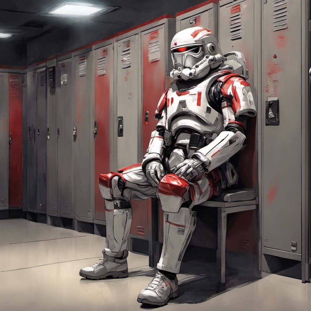 Space Trooper in Locker Room, Volumetric Lighting