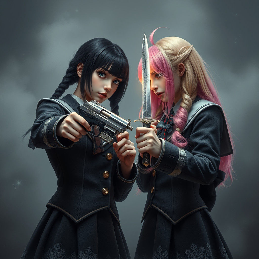 Students' Mystical Standoff: Gun vs. Knife