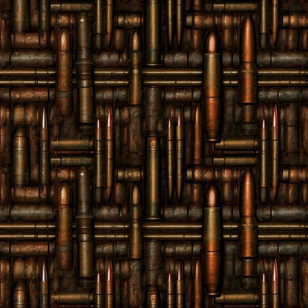 Mechanical Bullet Fabric Pattern in Industrial Style