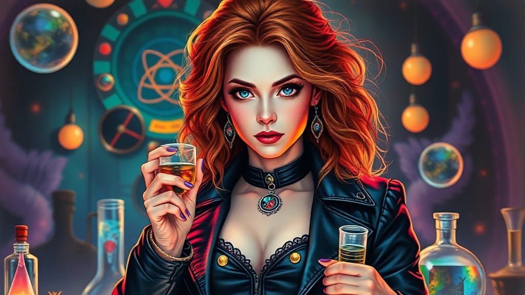 Psychedelic Portrait in Dark Fantasy Style