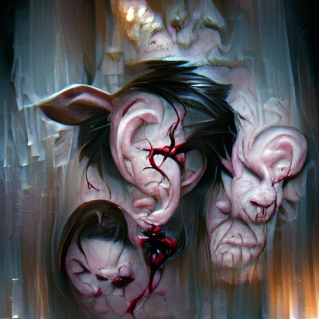 Sinister Gore and Ears Fantasy Art