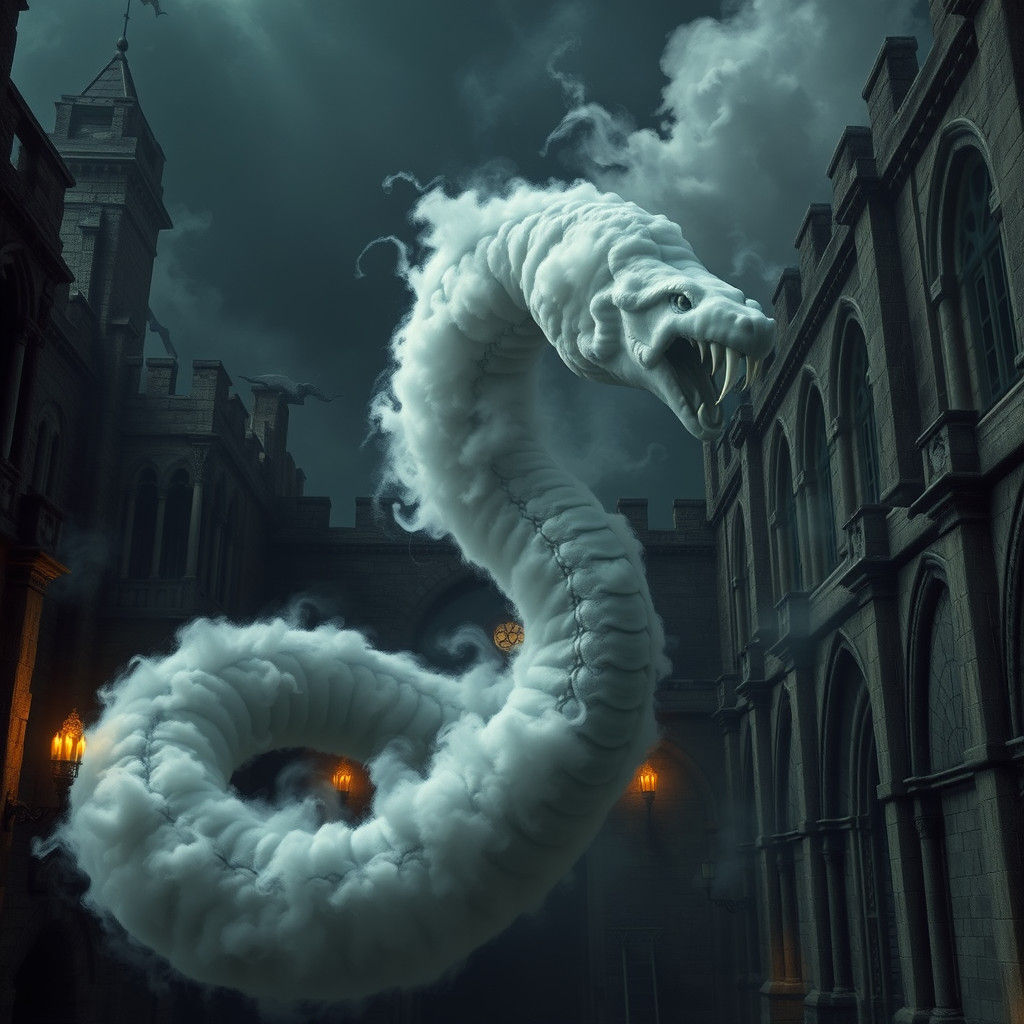 Ethereal Cobra Mist Entity in Gothic Castle