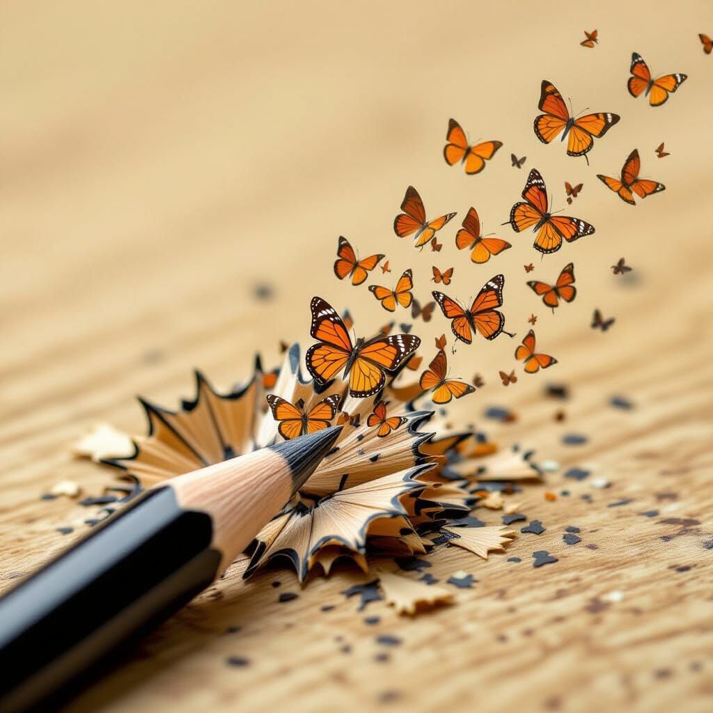 Butterflies Emerge From Pencil Shavings