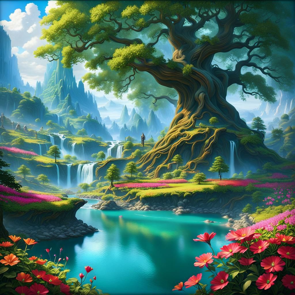 Tree of Life Tattoo Design: Detailed Matte Painting