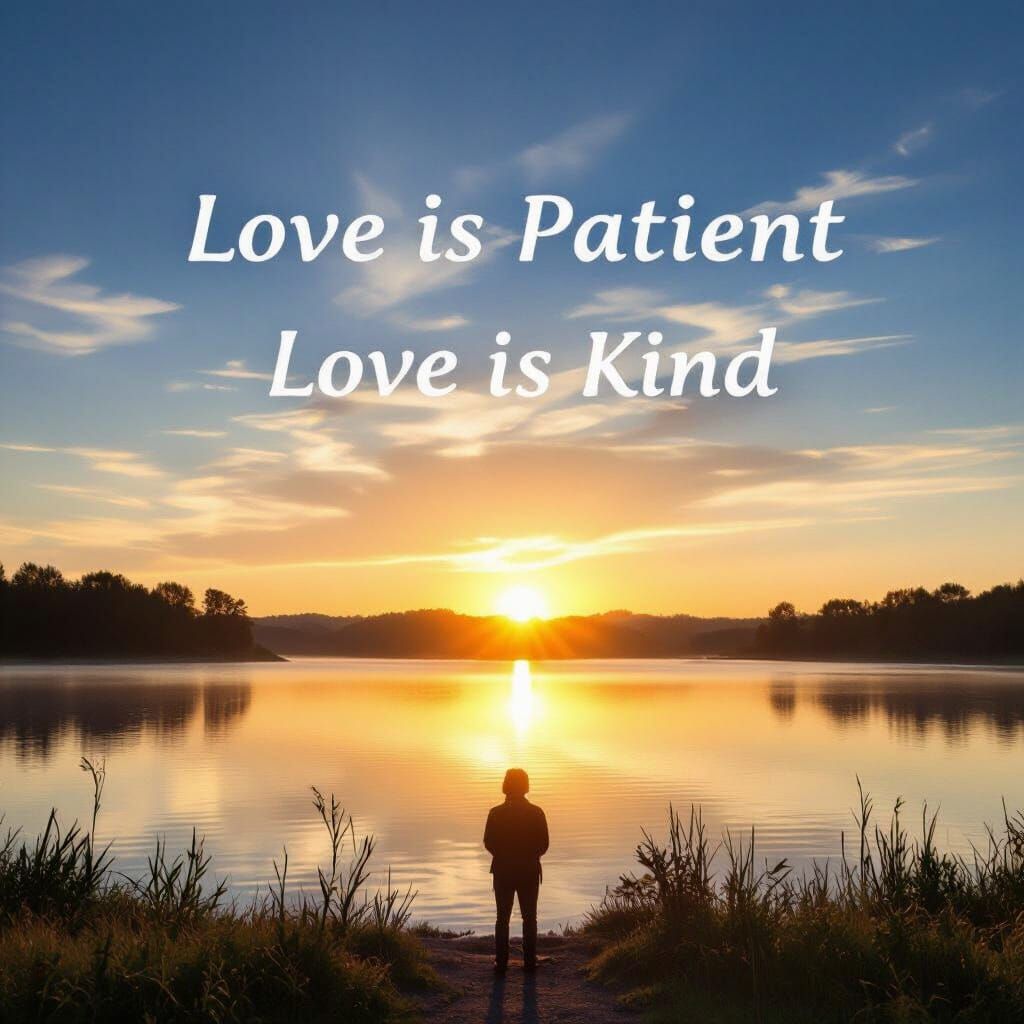 Bible Verse Love Patience and Kindness Depicted