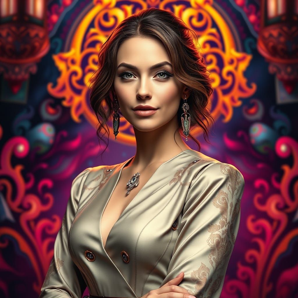 Elegant Portrait of Clara YSÉ in Fantasy Setting