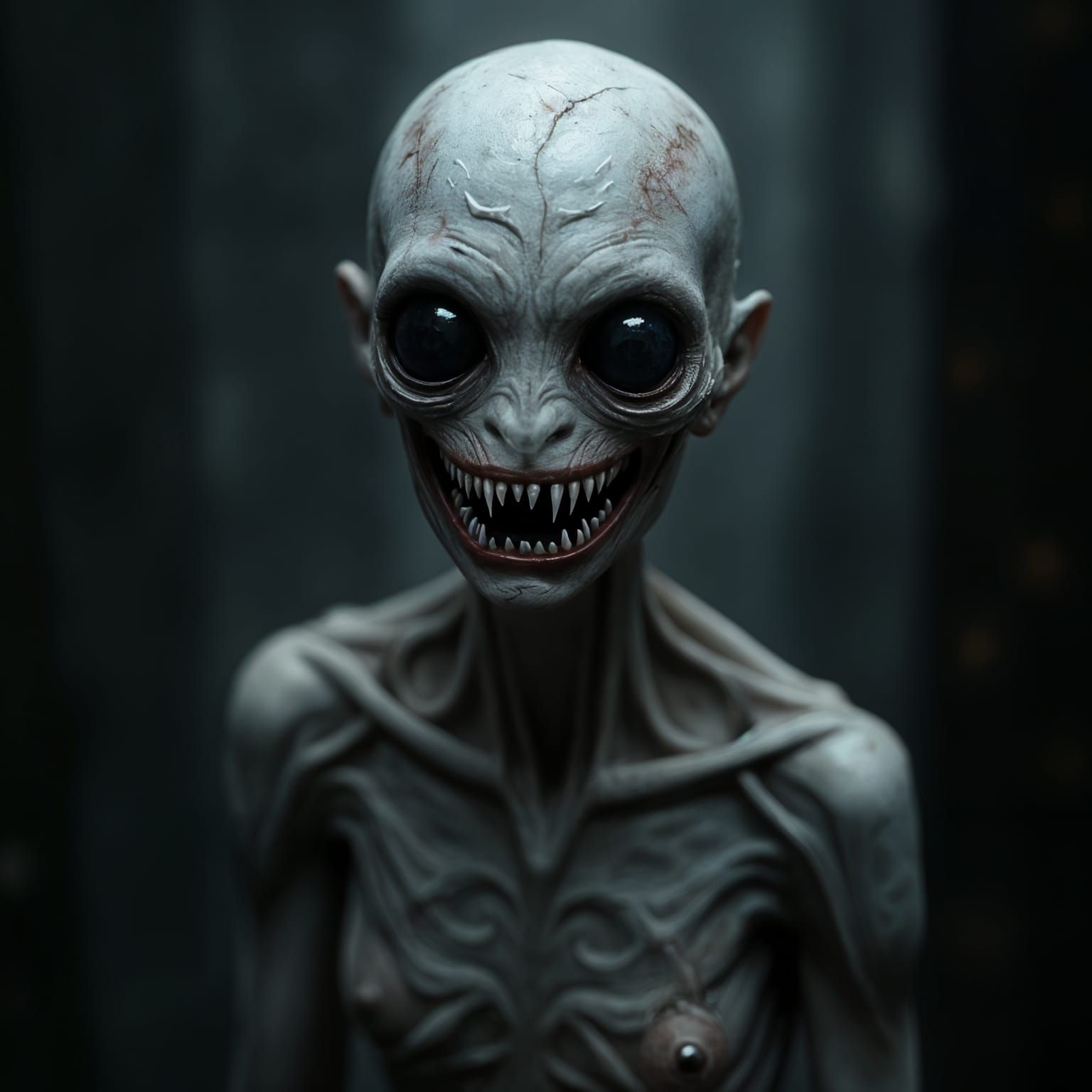 Mysterious Vampire Humanoid in Dark Fantasy Style