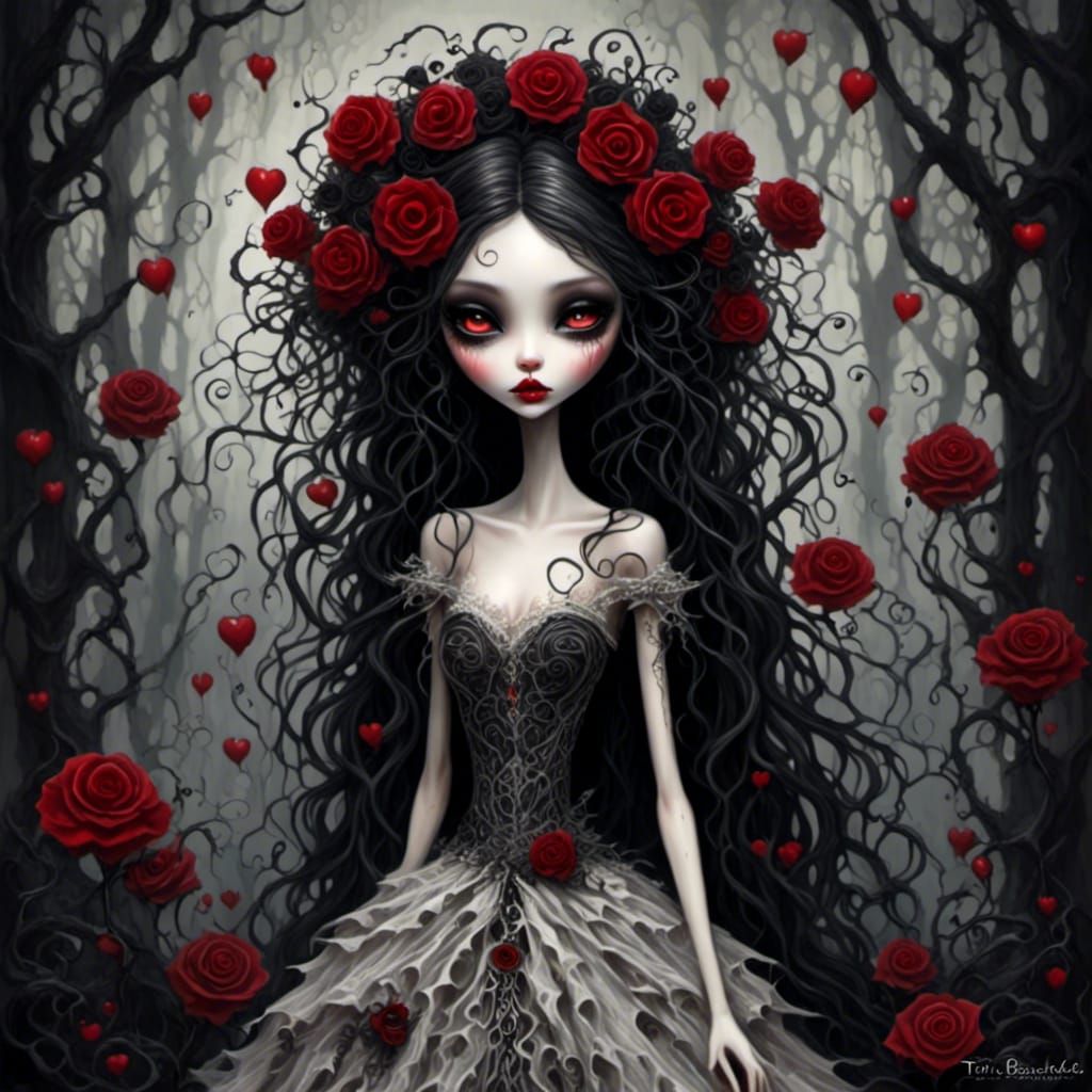 Tim Burton Style Darkling Bride Doll